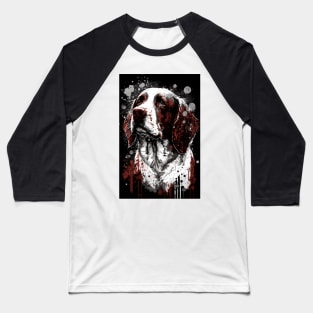 Brittany Dog Portrait Baseball T-Shirt